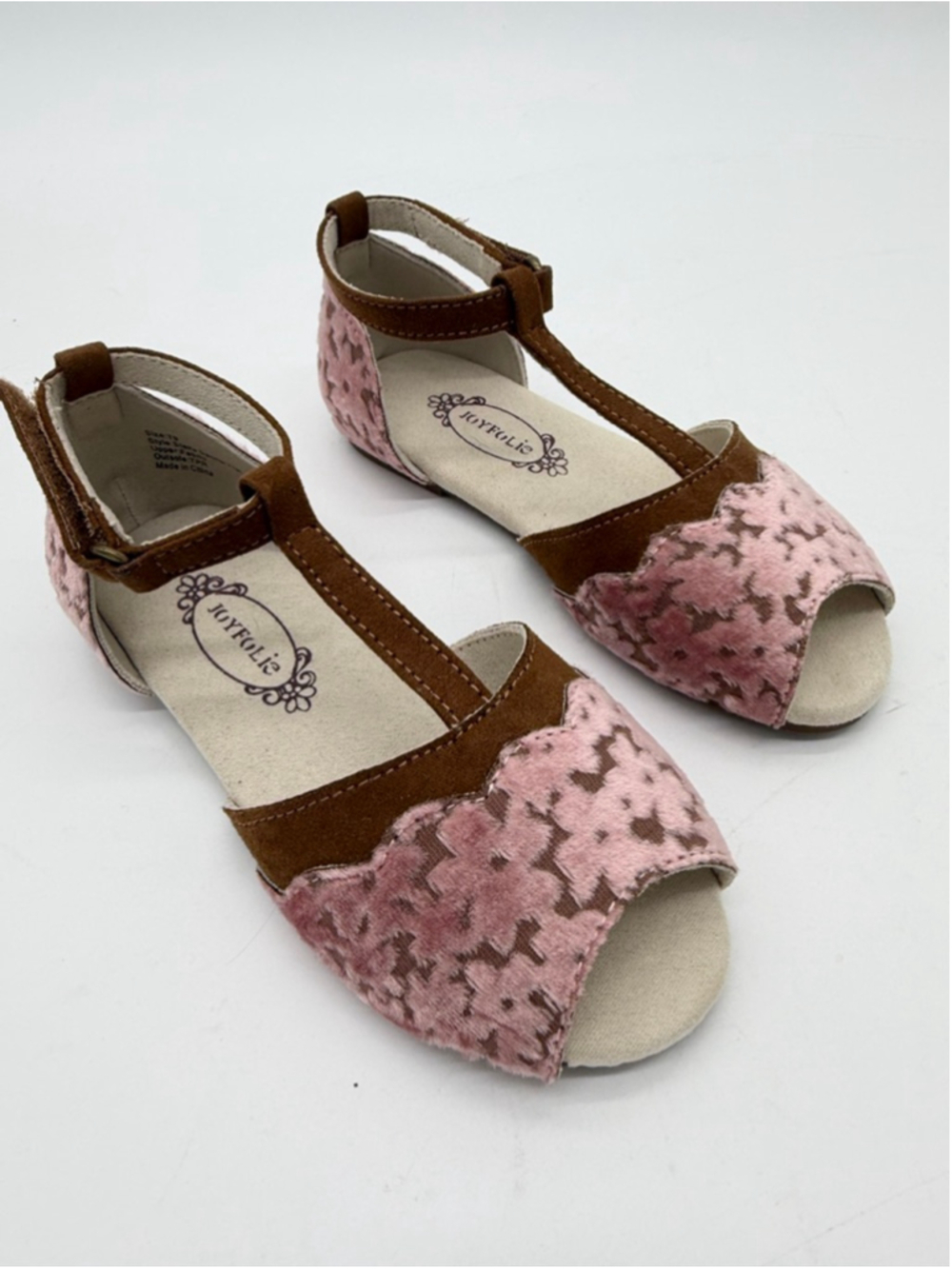 JOYFOLIE Pink Brown Stella Sandal Flat Size 9 (Toddler Girl)
